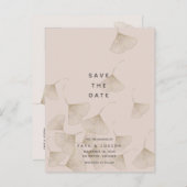 Bronze Ginkgo Blätter Rosa Beige Save the Date Ankündigungspostkarte (Vorne/Hinten)