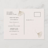 Bronze Ginkgo Blätter Rosa Beige Save the Date Ankündigungspostkarte (Rückseite)
