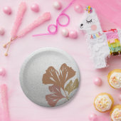 Bronze-Ginkgo-Blätter zum Muster des Silbereffekts Pappteller (Party)