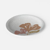 Bronze-Ginkgo-Blätter zum Muster des Silbereffekts Pappteller (Schrägansicht)