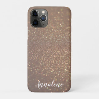 Bronze Glam Chic Glitzer Personalisiert Name Case- Case-Mate iPhone Hülle