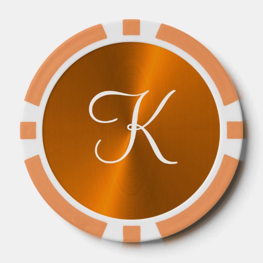 Bronze glänzende Imitate Metal-Monogramm Pokerchips (Vorderseite)