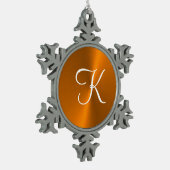 Bronze glänzende Imitate Metal-Monogramm Schneeflocken Zinn-Ornament (Links)