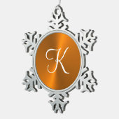 Bronze glänzende Imitate Metal-Monogramm Schneeflocken Zinn-Ornament (Rechts)