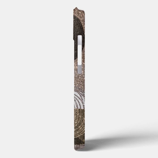 Bronze Glittery Abstrakt Mit Monogramm Case-Mate iPhone Hülle (Rückseite / Links)