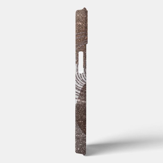 Bronze Glittery Abstrakt Mit Monogramm Case-Mate iPhone Hülle (Rückseite / Rechts)