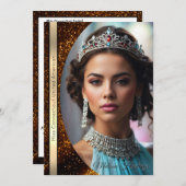 Bronze Glitz Pageant Autogrammkarte Einladung (Vorne/Hinten)