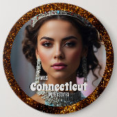 Bronze Glitz Pageant Button Button Benutzerdefinie (Vorderseite)