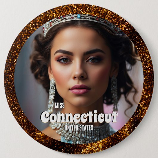 Bronze Glitz Pageant Button Button Benutzerdefinie (Vorderseite)