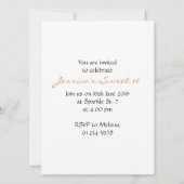 Bronze Glitzer Glitzern Sweet 16 Einladung (Rückseite)