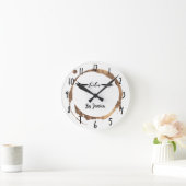 Bronze Glitzer Gold Stain Moderner Glam Lashes Runde Wanduhr (Zuhause)