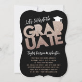 Bronze Glitzer Graduate Cutout Graduation Party Einladung (Vorderseite)