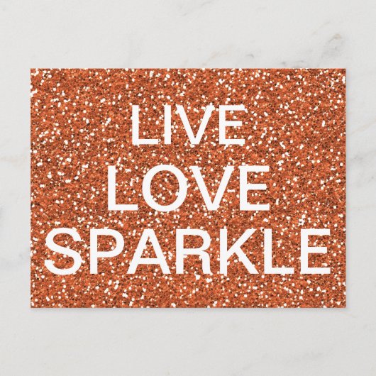 Bronze Glitzer Live Liebe Sparkone Postkarte (Vorderseite)