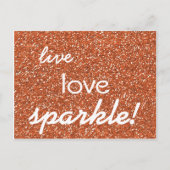 Bronze Glitzer Live Liebe Sparkone Postkarte (Vorderseite)