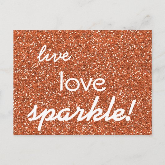Bronze Glitzer Live Liebe Sparkone Postkarte (Vorderseite)