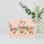 Bronze Glitzer Peach Joy Xmas Foto Frame Postkarte (Stehend Vorderseite)