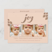 Bronze Glitzer Peach Joy Xmas Foto Frame Postkarte (Vorne/Hinten)
