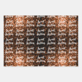 Bronze Glitzern Sweet 16 elegante Schriftzeichen Geschenkpapier Set (Vorderseite)