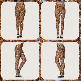 Bronze Glitzy Golden Sparkle Leggings