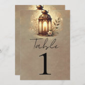 Bronze-Glühen Lattern Rustikale Hochzeitsstimmung  Einladung (Vorne/Hinten)