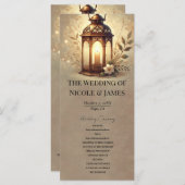 Bronze-Glühen Lattern Rustikales Hochzeitsprogramm Programm (Vorne/Hinten)