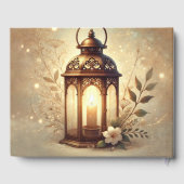 Bronze glühende Laterne Romantische Rustikale Hoch Gästebuch (Rückseite)