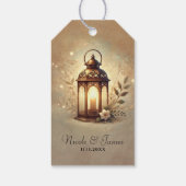 Bronze glühende Laterne Romantische Rustikale Hoch Geschenkanhänger (Rückseite)