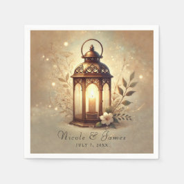 Bronze glühende Laterne Romantische Rustikale Hoch Serviette