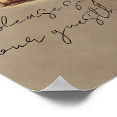 Bronze glühende Laterne Rustikales Hochzeitszeiche Poster (Ecke)