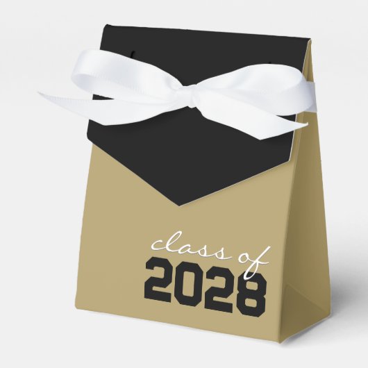 Bronze Gold & Black Abschluss Gefälligkeitsboxen Geschenkschachtel (Vorderseite)