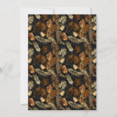 Bronze Gold Black Blätter 40. Geburtstag Party Einladung (Rückseite)