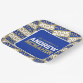 Bronze Gold & Blue Personalisiert Abschluss Square Pappteller (Gewinkelt)
