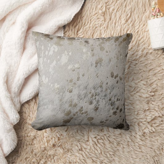 Bronze Gold Cowhide Print Metallic Throw Kissen (Decke)