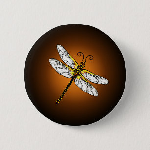 Bronze-Gold-Dragonfly-Drachenfliege Button