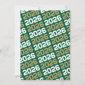 Bronze Gold & Green Abschluss Foto Einladung (Rückseite)