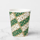 Bronze Gold & Green Class Year Abschluss Pappbecher (Vorderseite)