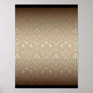 Bronze, Gold, Jugendstil, Art déco, Vintage, Muste Poster