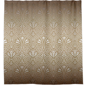 Bronze, Gold, Jugendstil, Deko, Vintag, Patente Duschvorhang