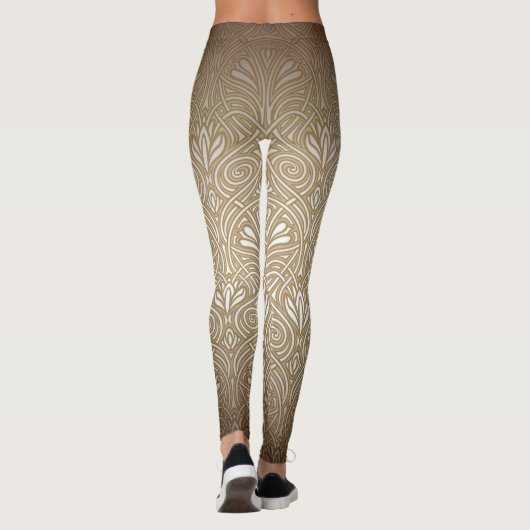 Bronze, Gold, Jugendstil, Deko, Vintag, Patente Leggings (Rückseite)