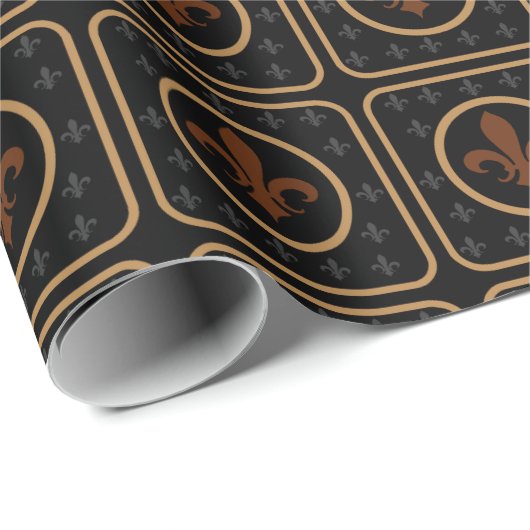 Bronze-Gold-Lilie Geschenkpapier (Rolleneckpunkt)