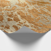 Bronze Gold Marmorpastel Unicorn Abstrakt Geschenkpapier (Ecke)