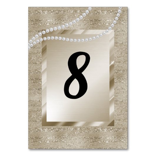 Bronze Gold MODERN TISCHNUMMER PEARL (Rückseite)