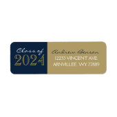 Bronze Gold & Navy Abschluss Rücksendeadresse (Vorne)