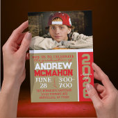 Bronze Gold & Red Abschluss Foto Einladung