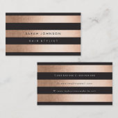 Bronze Gold Stripes Haar Sterne Karte (Vorne/Hinten)