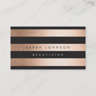 Bronze Gold Strips Hair Stylist Business Cards Visitenkarte