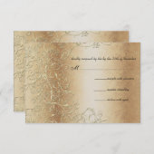 Bronze Gold und Black Wirbel Hochzeit RSVP (Vorne/Hinten)