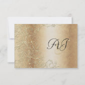 Bronze Gold und Black Wirbel Hochzeit RSVP (Rückseite)