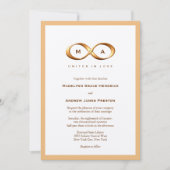 Bronze Gold Unfinity Hand Clasp Hochzeit Einladung (Vorderseite)