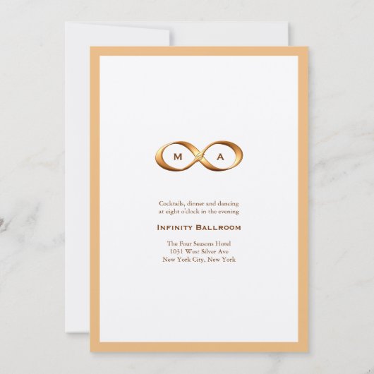 Bronze Gold Unfinity Hand Clasp Hochzeit Einladung (Rückseite)